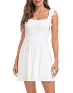 Romper Dress with Built in Shorts Smocked Mini Sundress