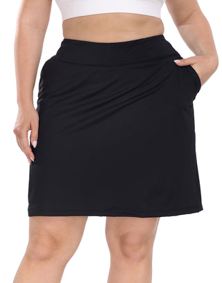Plus Size Athletic Skort Golf Tennis Pockets in Black