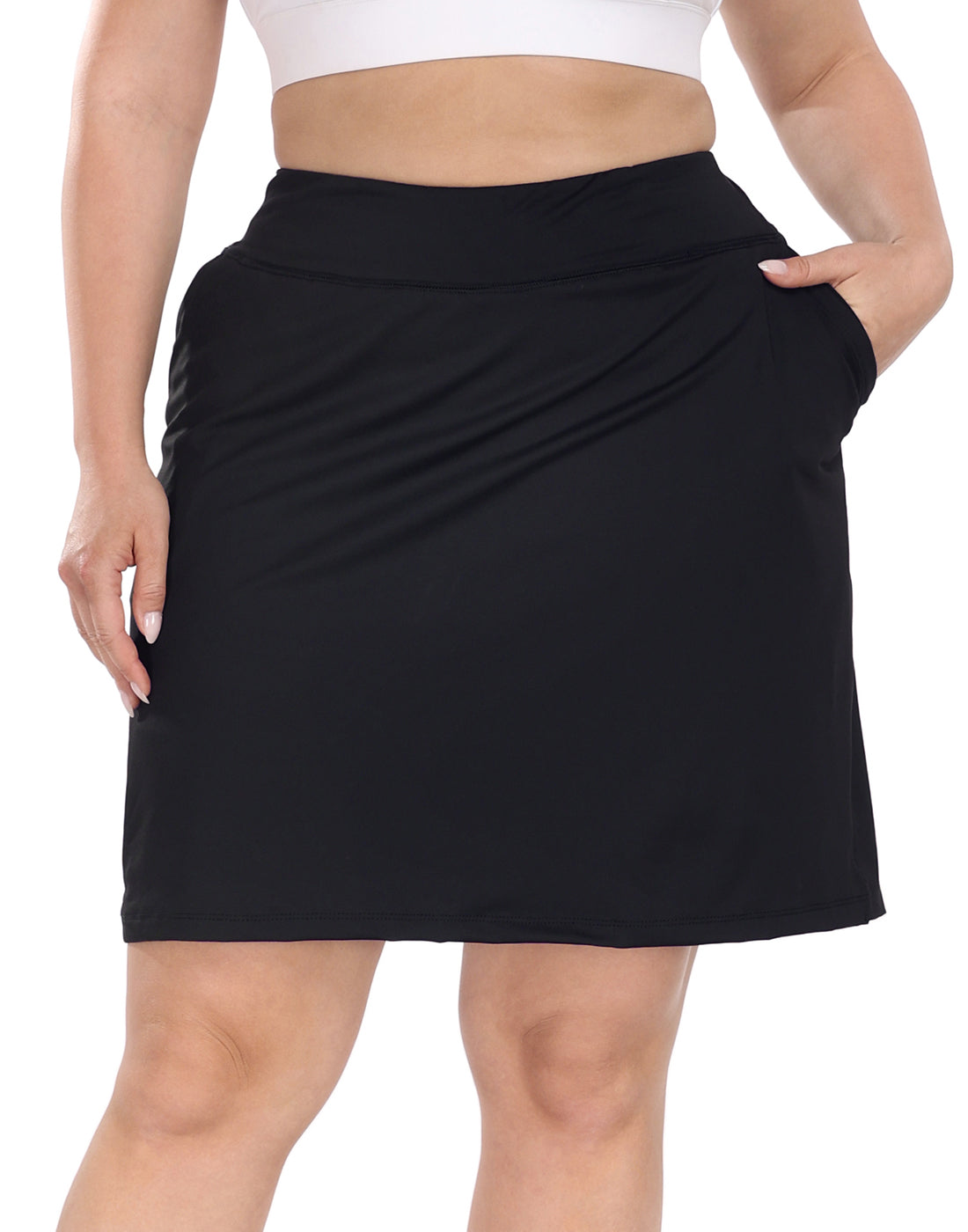 Plus Size Athletic Skort Golf Tennis Skirt with Bike Shorts & Pockets