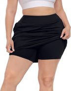 Plus Size Athletic Skort Golf Tennis Skirt with Bike Shorts & Pockets