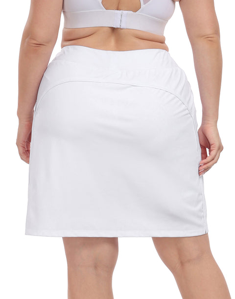 Plus Size Athletic Skort Golf Tennis Skirt with Bike Shorts & Pockets