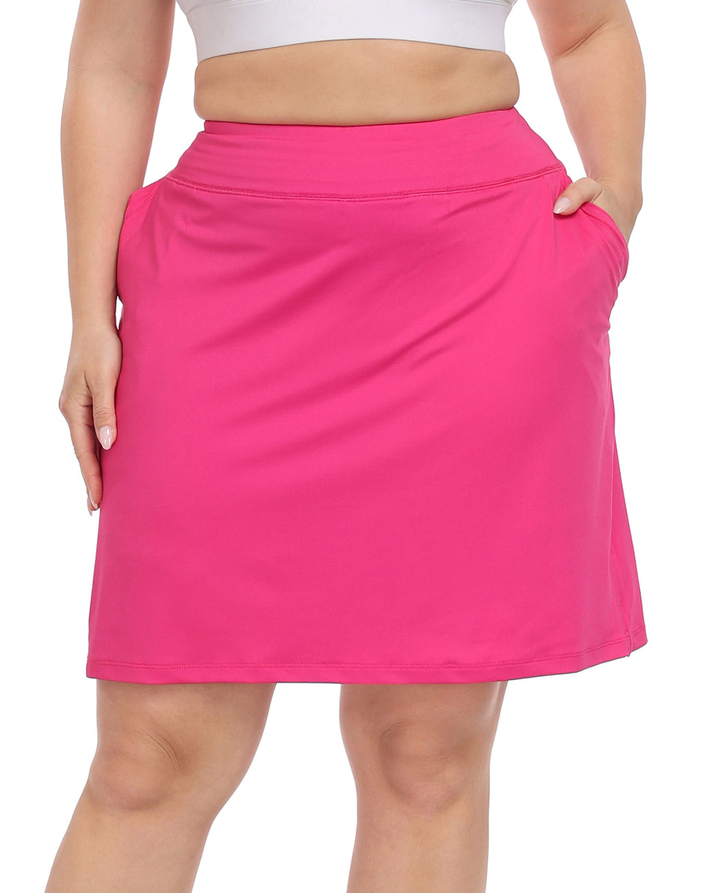 Plus Size Athletic Skort Golf Tennis Skirt with Bike Shorts & Pockets