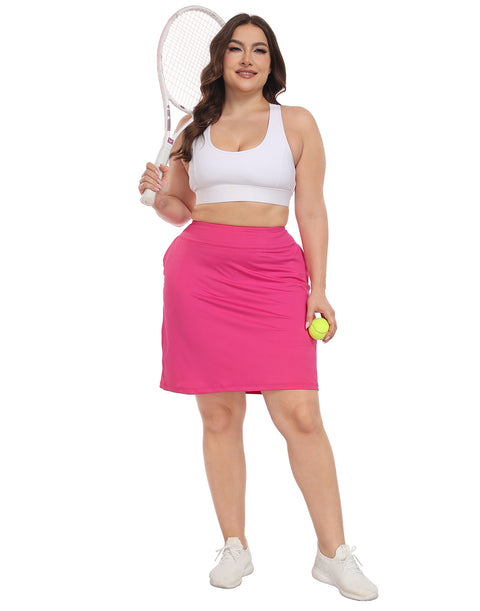 Plus Size Athletic Skort Golf Tennis Skirt with Bike Shorts & Pockets