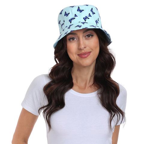 Unisex Print and Solid Beach Bucket Hat