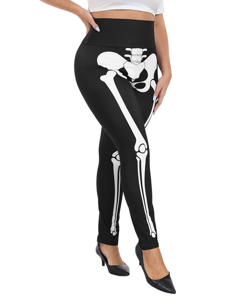 Plus Size High Waisted Halloween Graphic Leggings