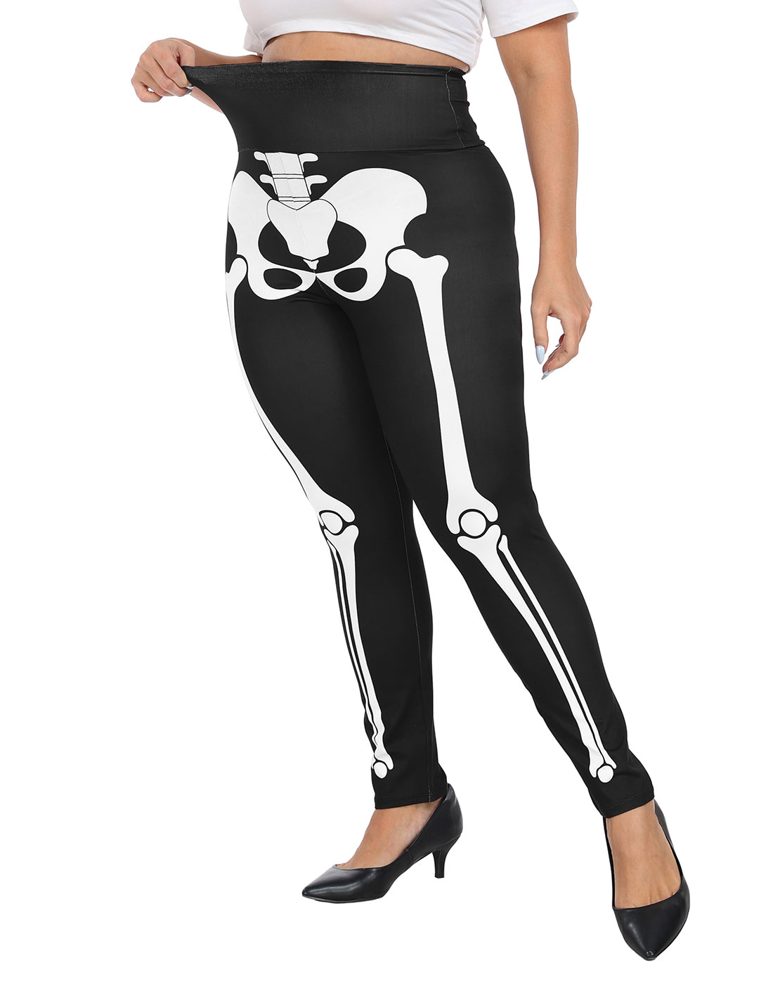 Plus Size High Waisted Halloween Graphic Leggings