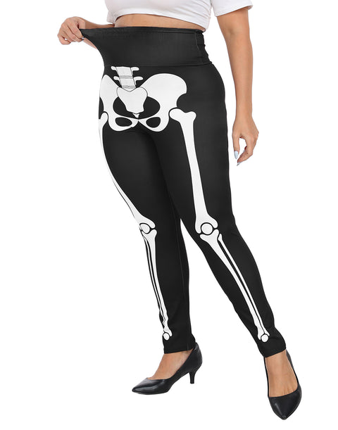Plus Size High Waisted Halloween Graphic Leggings