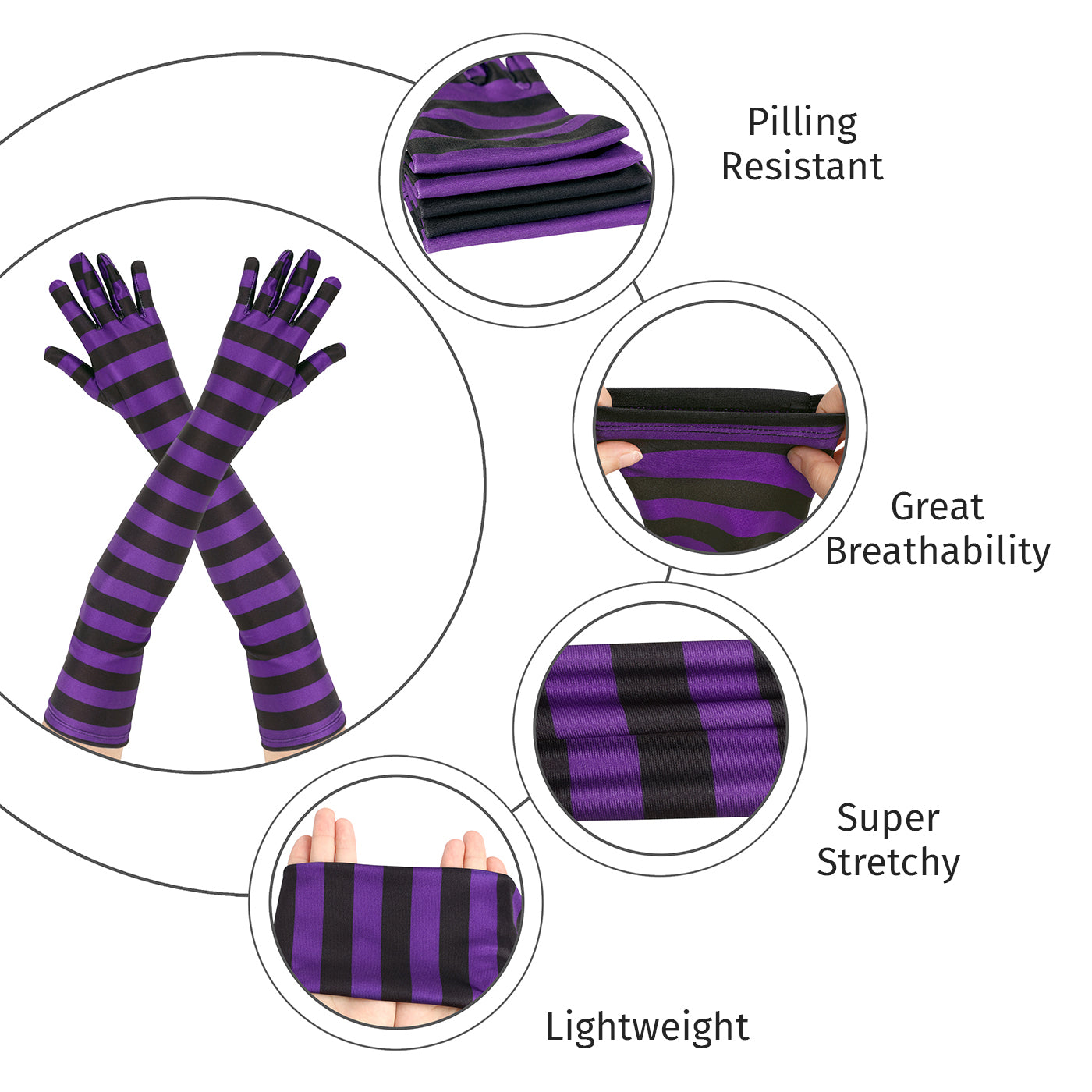 Satin Elbow Length Cosplay Opera Gloves