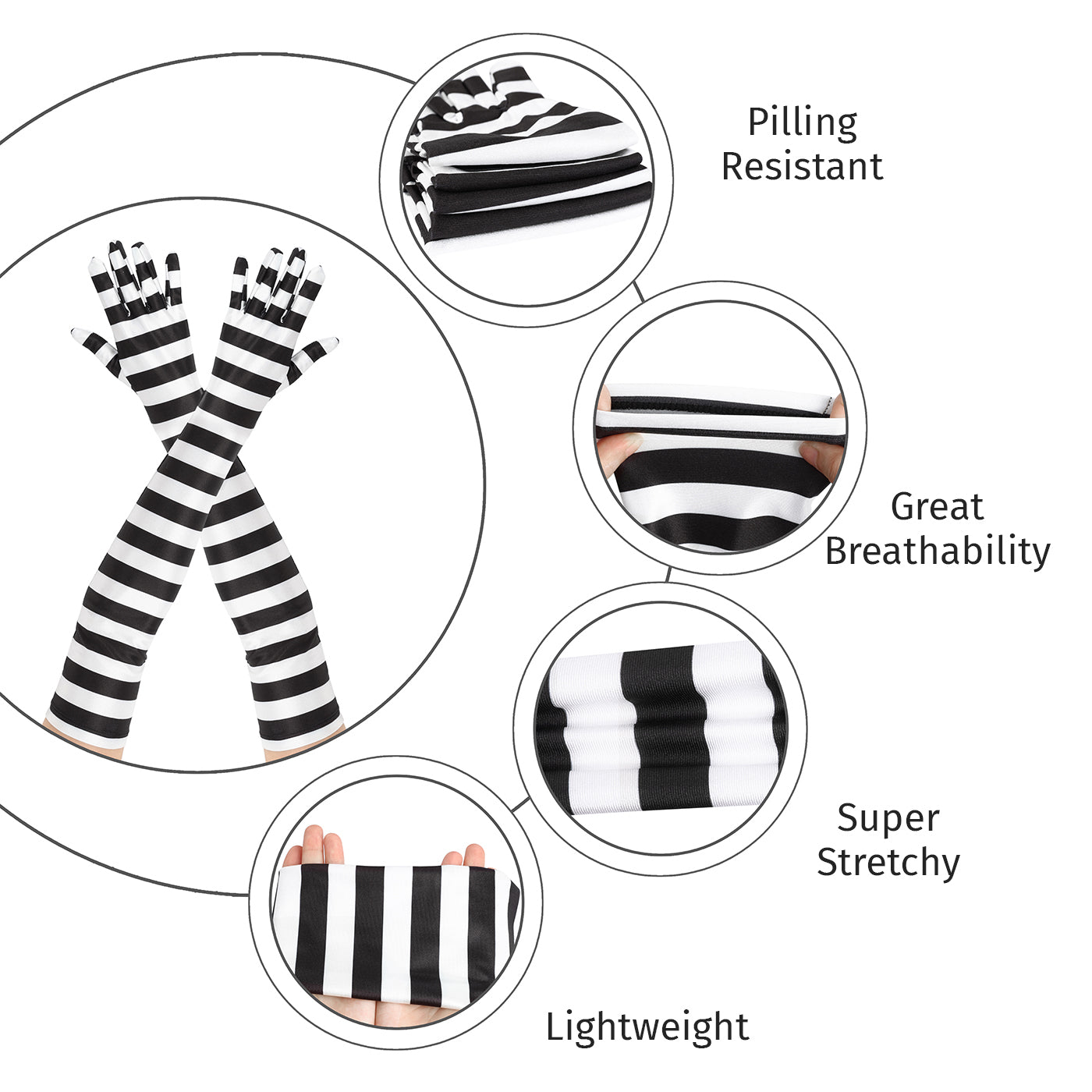 Satin Elbow Length Cosplay Opera Gloves