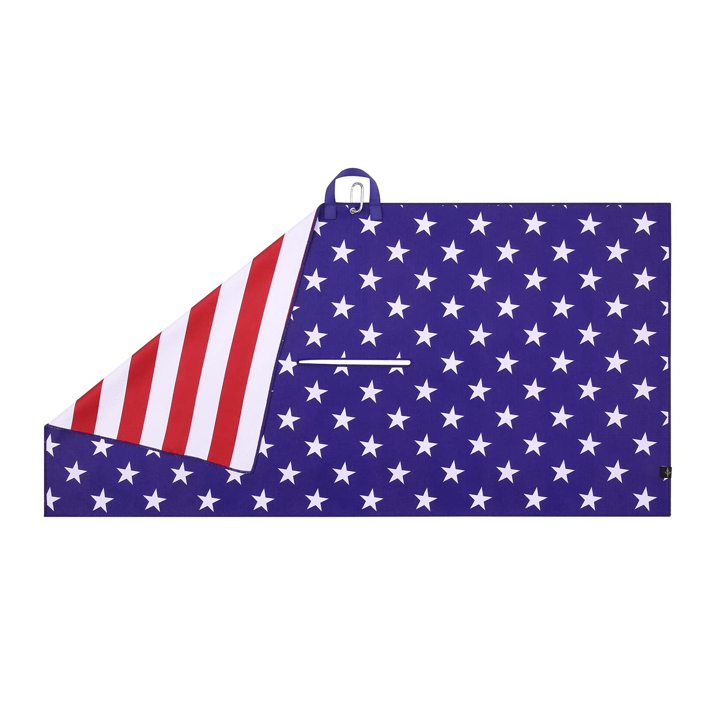 LRD Golf Towel - X-Large Microfiber with Carabiner Clip for Bags - Old Glory