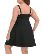 Plus Size Tennis Athletic Workout Dress with Built-in Shorts & Bra