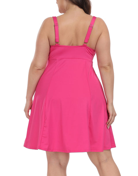 Plus Size Tennis Athletic Workout Dress with Built-in Shorts & Bra