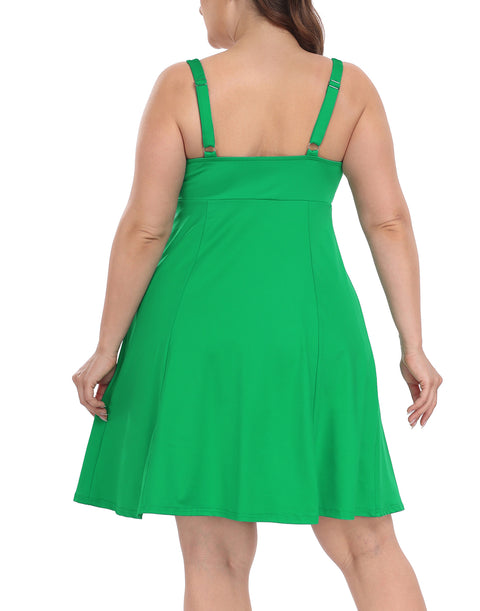 Plus Size Tennis Athletic Workout Dress with Built-in Shorts & Bra