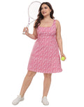 plus size dresses with built in shorts Plus Size Tennis Athletic Workout Dress with Built-in Shorts & Bra