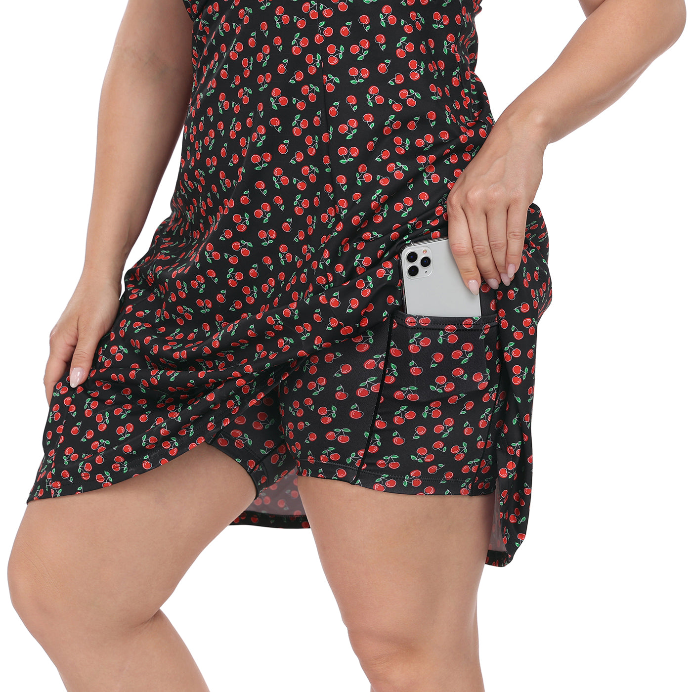 Plus Size Tennis Athletic Workout Dress with Built-in Shorts & Bra