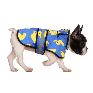 Patterned Dog Raincoat with Hood in Yellow Ducks