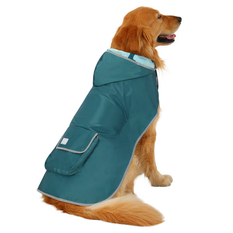 Reversible Dinosaurs Dog Raincoat With Hood