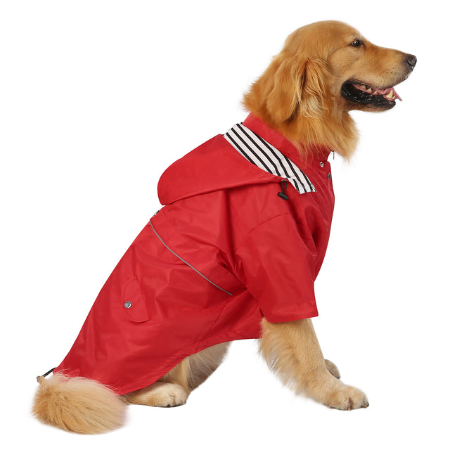 Double Layer Zip Up Dog Raincoat Hooded – close-up detail