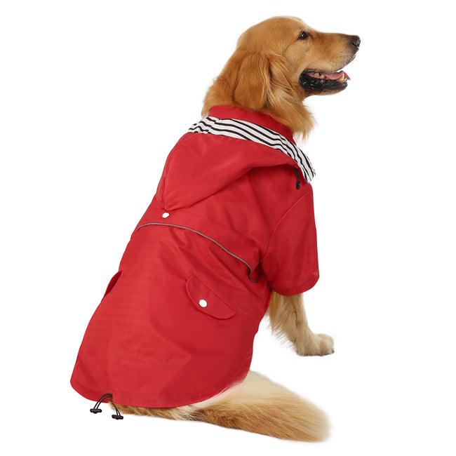 Double Layer Zip Up Dog Raincoat Hooded – product view 6