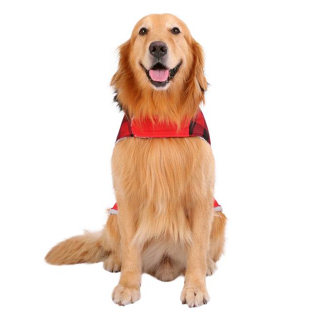Dog Puffer Jacket with Harness Hole – close-up detail