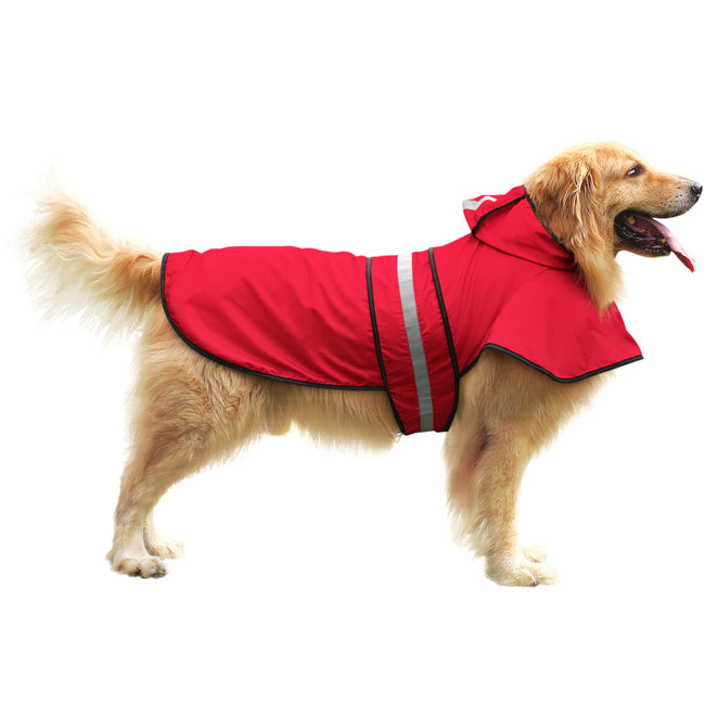 Dog Raincoat with Hood Waterproof Jacket – close-up detail