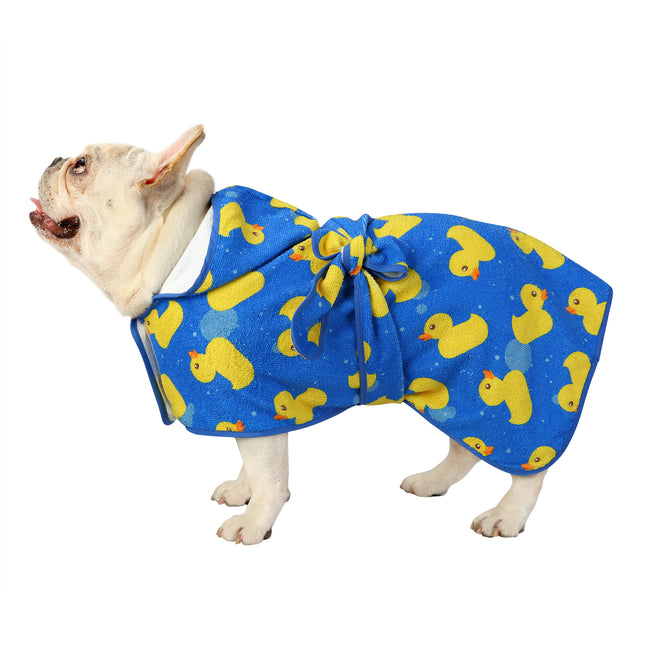 Dog Bathrobe Drying Towel with Hood – close-up detail