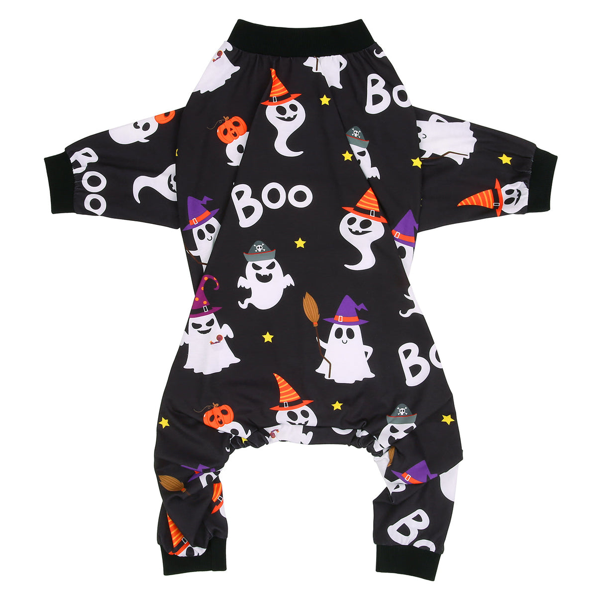 Halloween Dog Pajamas in Cute Ghosts – close-up detail