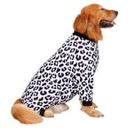 HDE Dog Pajamas - One Piece Jammies Jumpsuit Pet Clothes Outfit Stretchy Lightwe - Snow Leopard