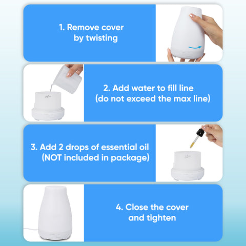 HDE Essential Oil Diffuser Aromatherapy 7 Color Changing LED Mist Humidifier