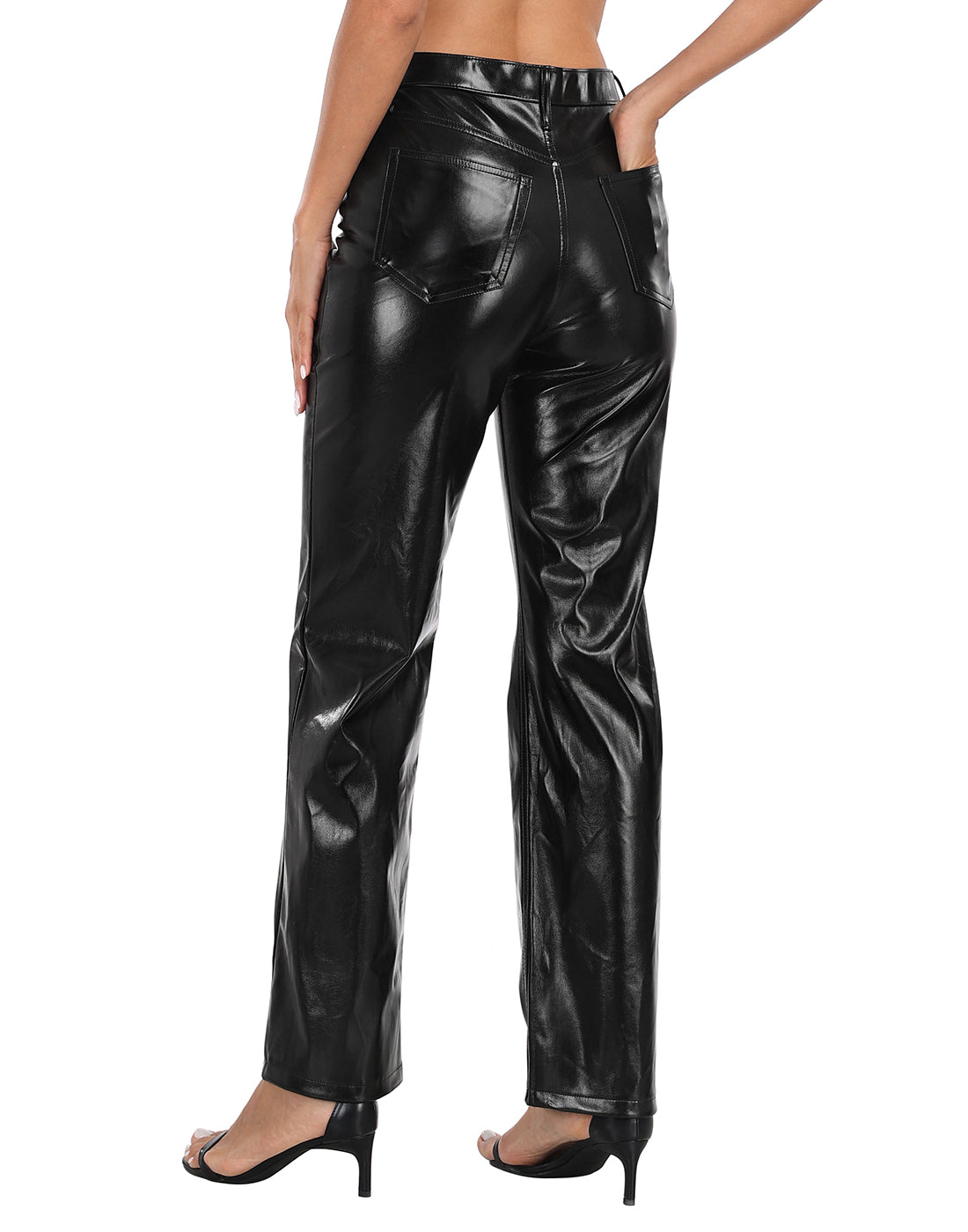 Shiny Metallic Faux Leather Pants