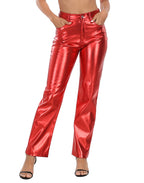 Shiny Metallic Faux Leather Pants