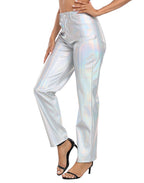 Shiny Metallic Faux Leather Pants