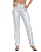 Shiny Metallic Faux Leather Pants