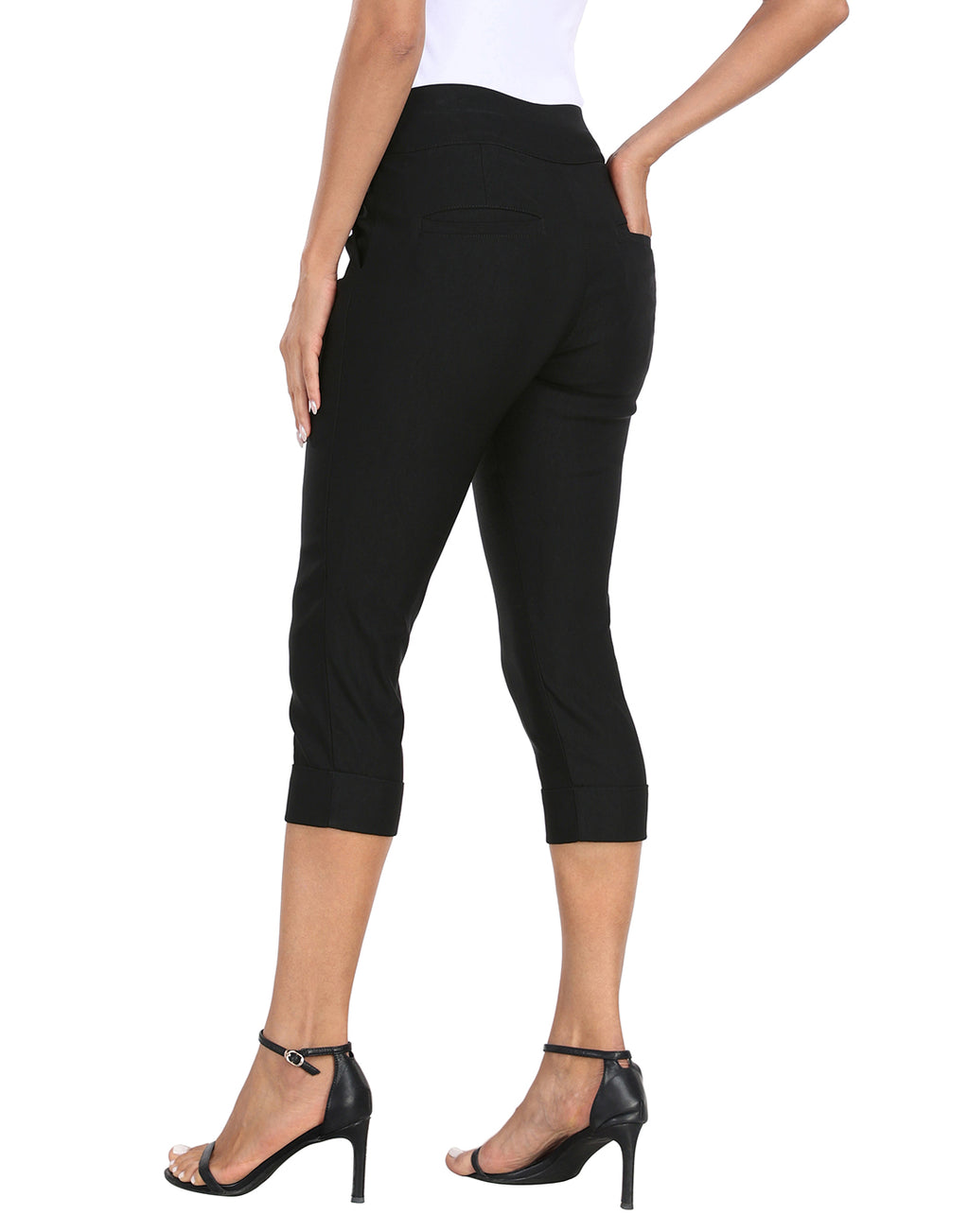 Women's 19" Inseam Pull On Capri Pants with Pockets