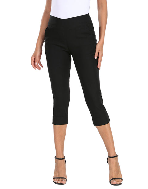 Women's 19" Inseam Pull On Capri Pants with Pockets
