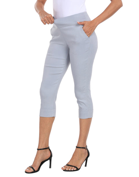 Women's 19" Inseam Pull On Capri Pants with Pockets