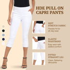 Women's 19" Inseam Pull On Capri Pants with Pockets