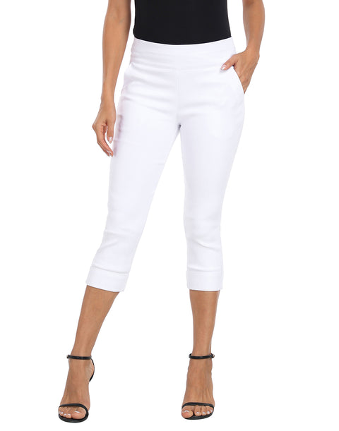 Women's 19" Inseam Pull On Capri Pants with Pockets