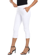 Women's 19" Inseam Pull On Capri Pants with Pockets