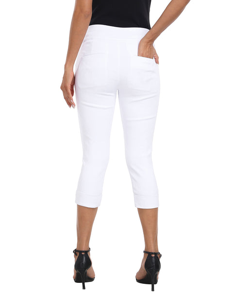 Women's 19" Inseam Pull On Capri Pants with Pockets