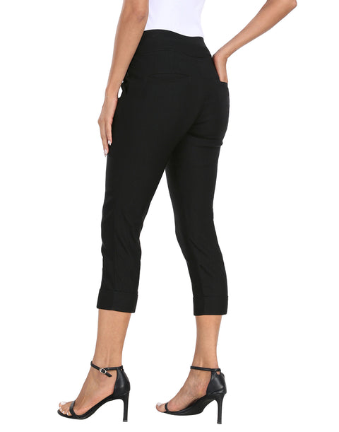 Women's 21" Inseam Pull On Capri Pants with Pockets