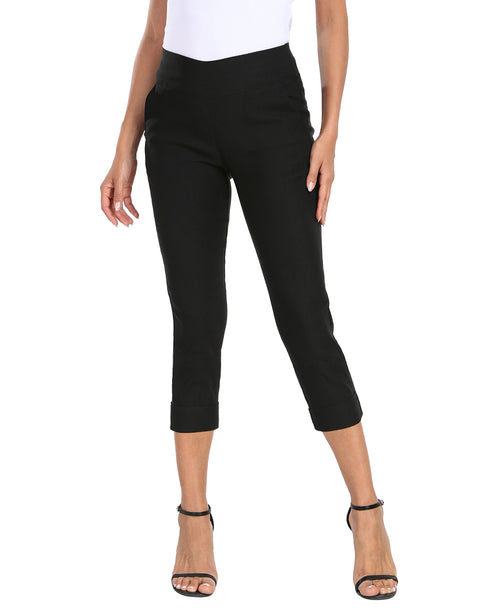 Women's 21" Inseam Pull On Capri Pants with Pockets
