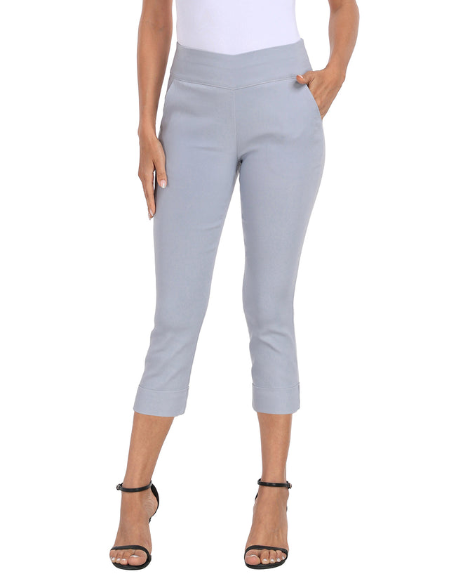 Women's Pull On Capri Pants 21" Pockets in Cool Gray