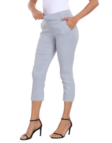 Women's 21" Inseam Pull On Capri Pants with Pockets