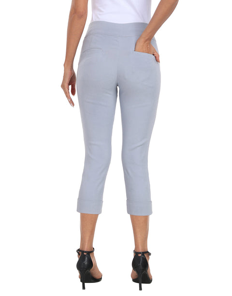 Women's 21" Inseam Pull On Capri Pants with Pockets