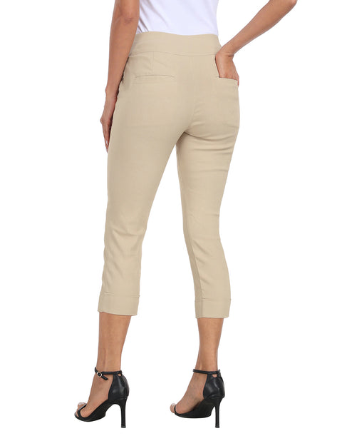 Women's 21" Inseam Pull On Capri Pants with Pockets