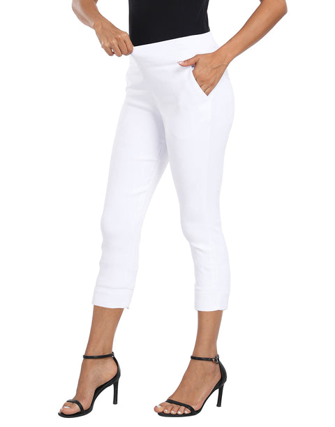 Women's 21" Inseam Pull On Capri Pants with Pockets