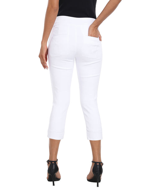 Women's 21" Inseam Pull On Capri Pants with Pockets