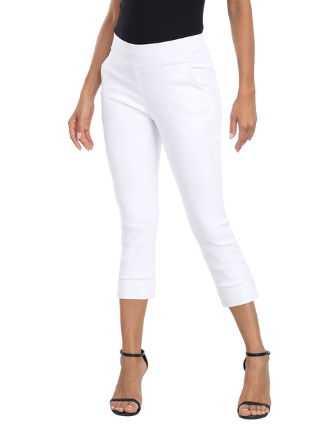 Women's 21" Inseam Pull On Capri Pants with Pockets