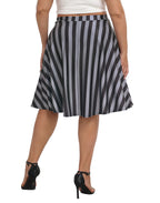 Plus Size Graphic Midi Skater Skirt with Pockets